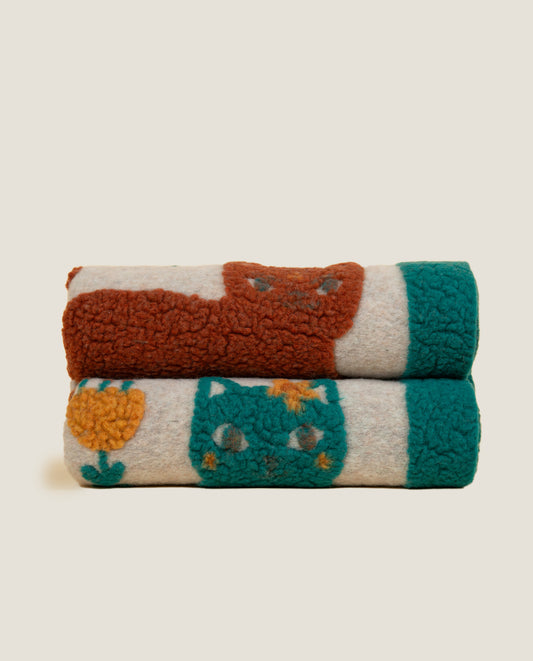 Plaid in lana cotta merinos 4 colori