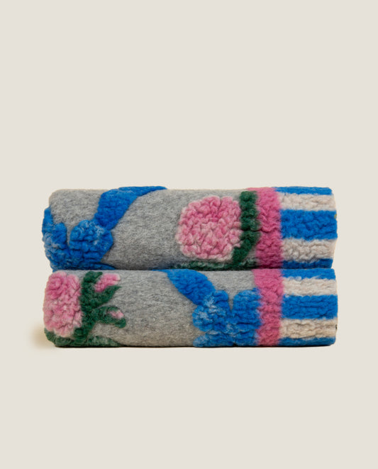 Old Style Azzurro - Plaid in Lana Cotta