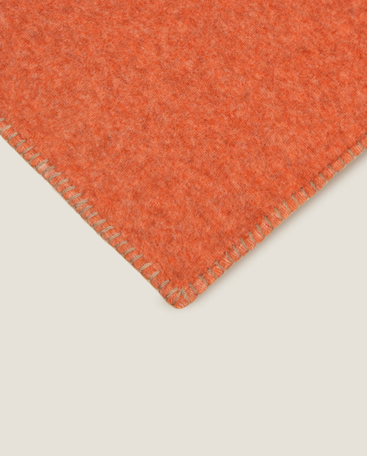 plaid in soft bamboo grs con punto cavallo sellerie color apricot