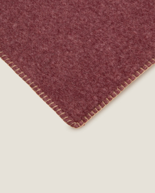 plaid in soft bamboo grs con punto cavallo sellerie color burgundy