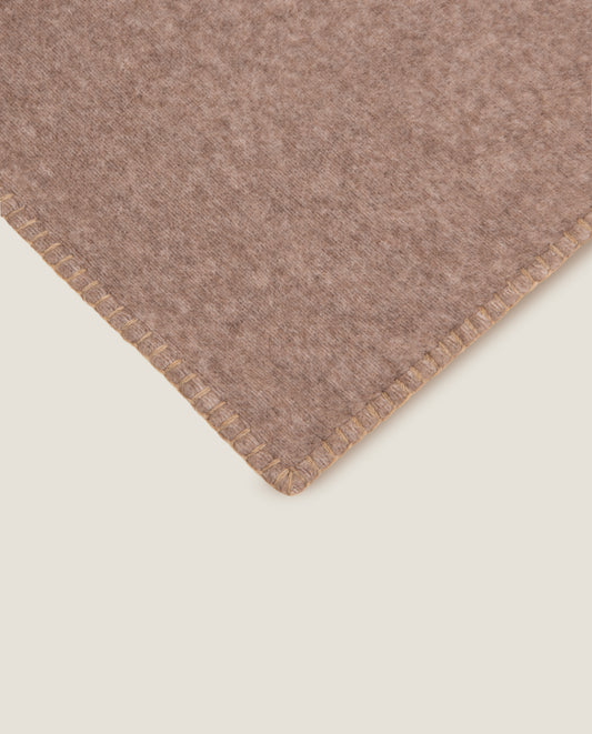 plaid in soft bamboo grs con punto cavallo sellerie color tortora