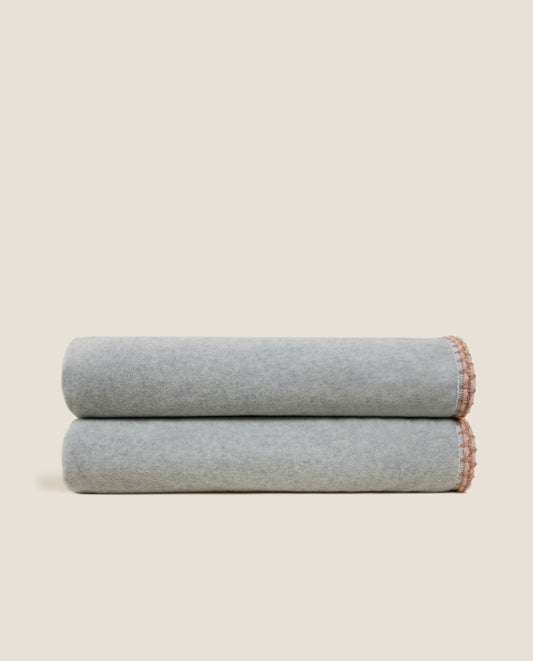 coperta in soft bamboo grs con cornice giverny color grigio