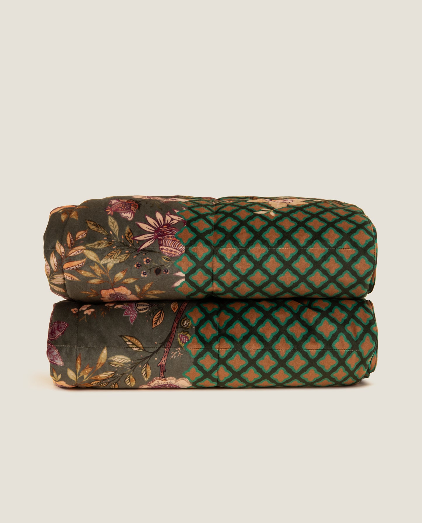 Floral Green – Printed Velvet and Goose Down Duvet