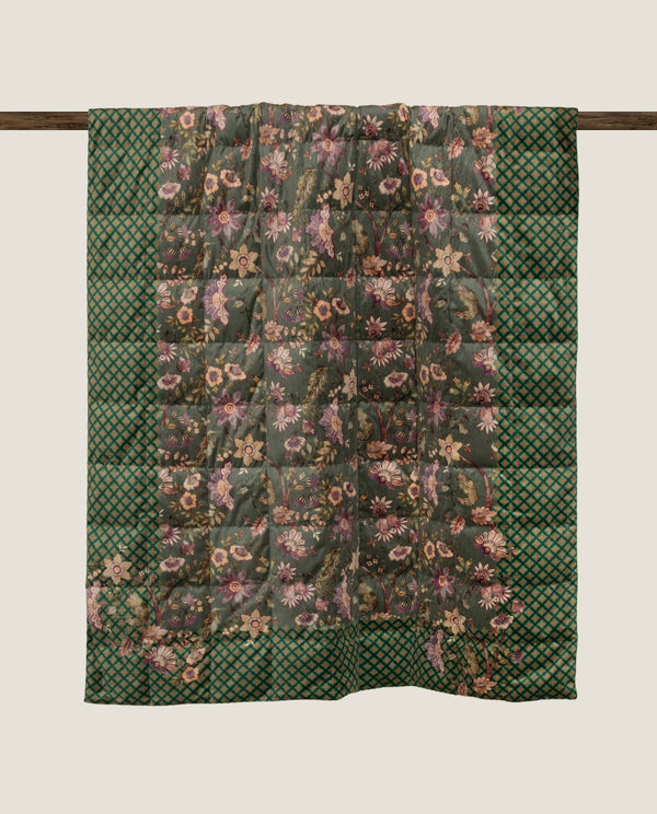 Floral Green – Printed Velvet and Goose Down Duvet
