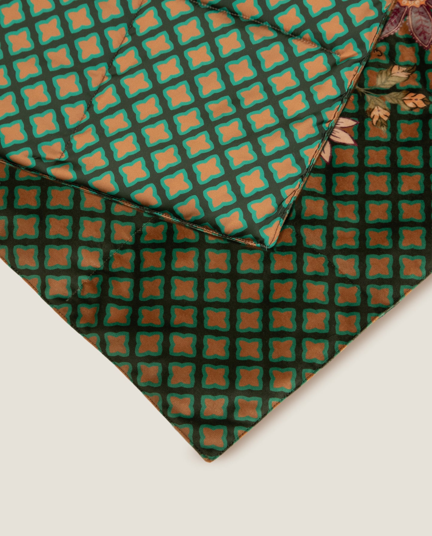 Floral Green – Printed Velvet and Goose Down Duvet