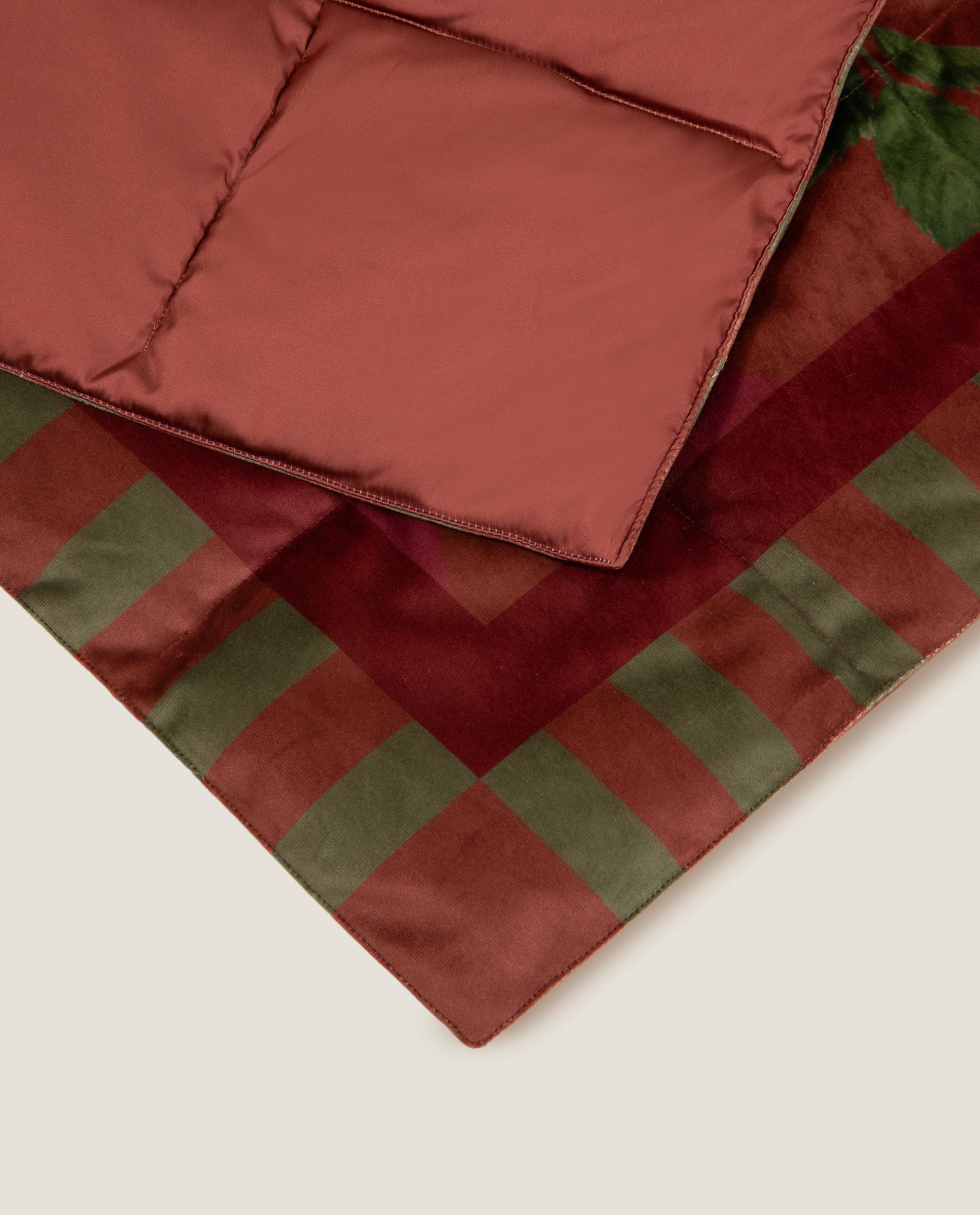 Rose Flower Terracotta – Printed Velvet and Goose Down Duvet
