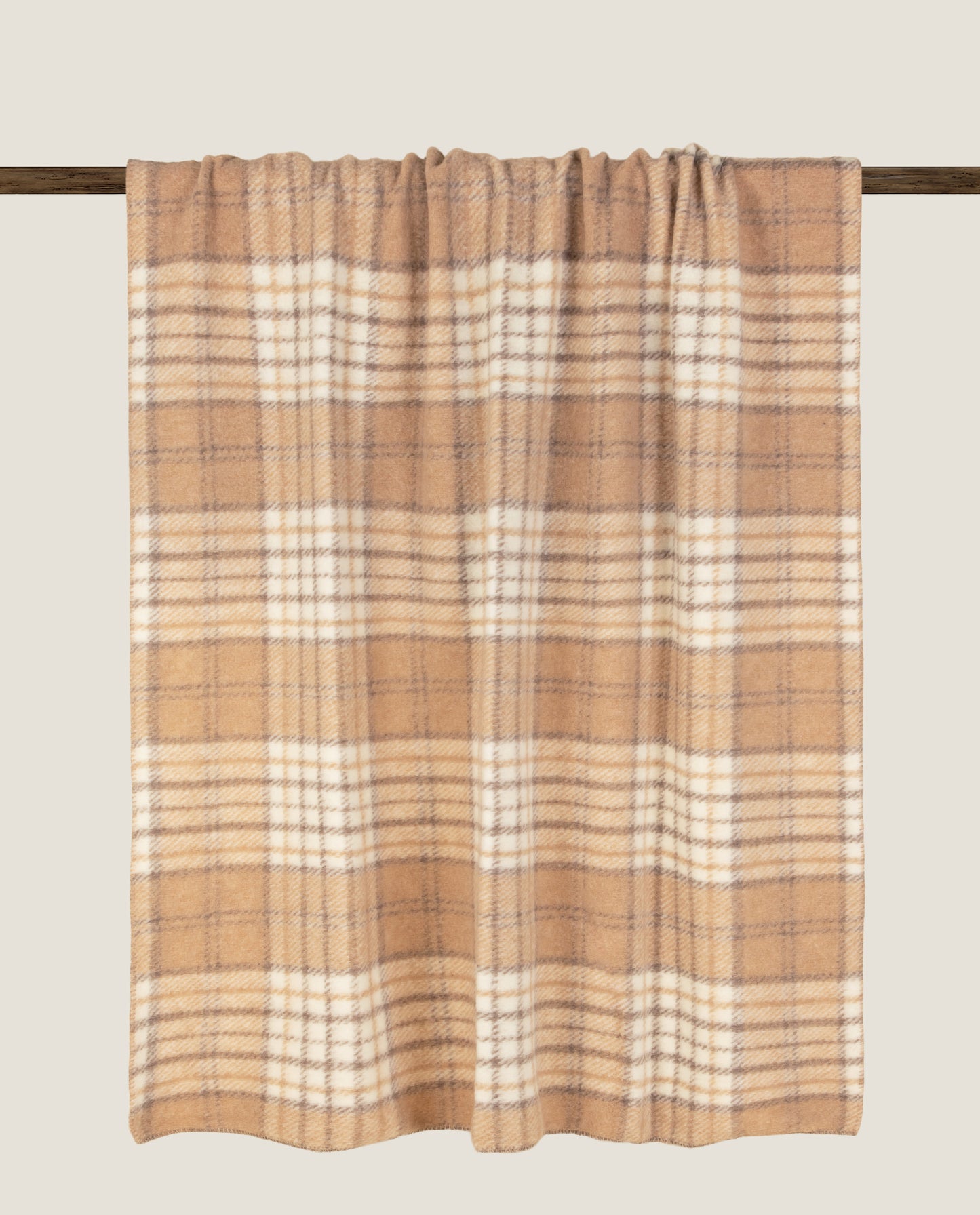 Mary Tartan Beige - Flat Boiled Wool Plaid