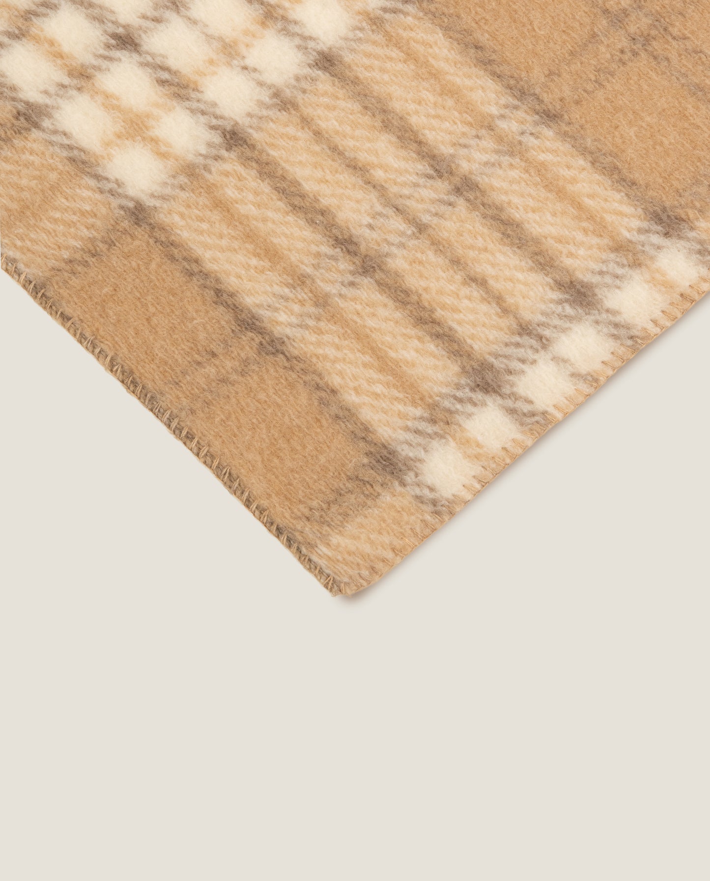 Mary Tartan Beige - Flat Boiled Wool Plaid