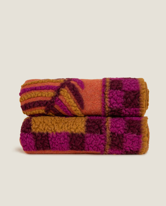 Imperiale Prugna – Plaid in Lana Cotta Merinos Certificata Woolmark