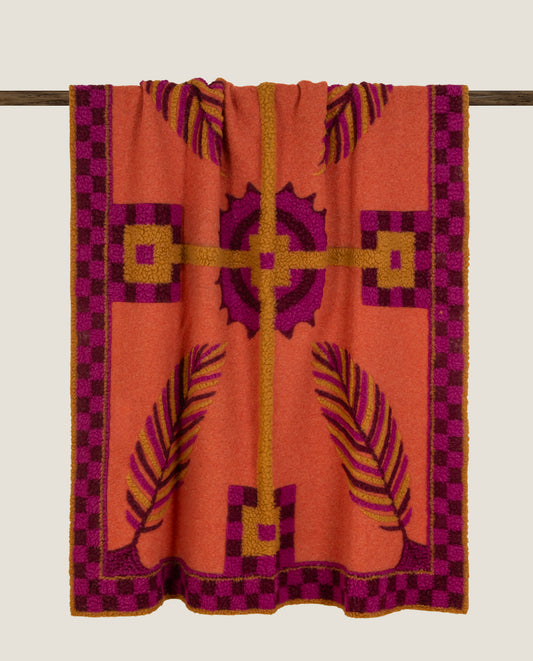 Imperiale Prugna – Plaid in Lana Cotta Merinos Certificata Woolmark