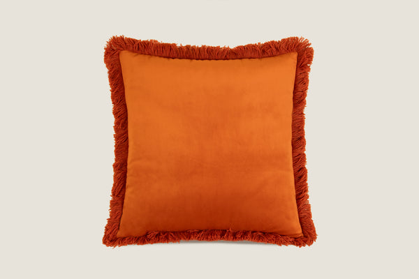 cuscino in velluto marabù apricot