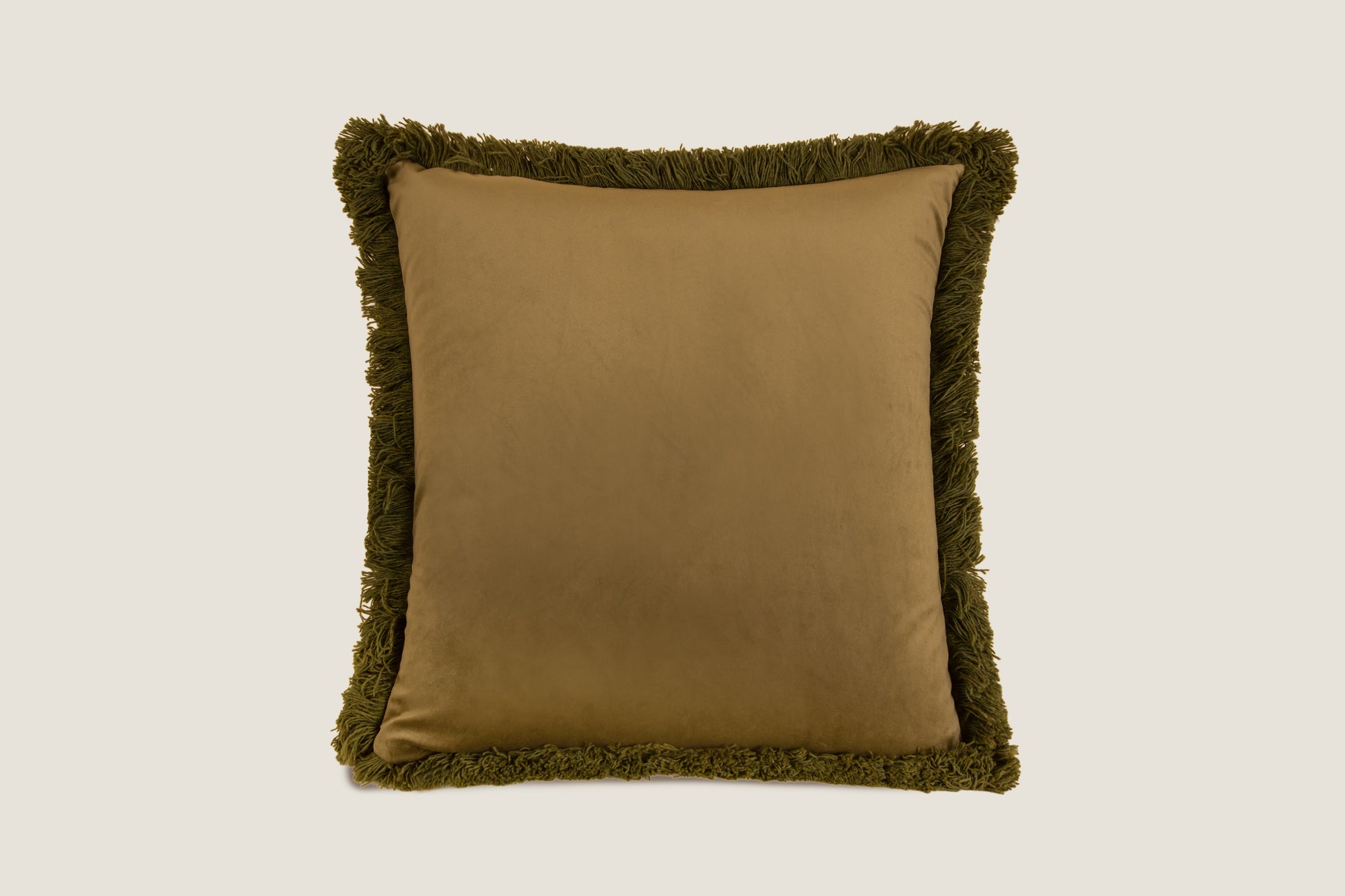 cuscino con bordo marabù verde