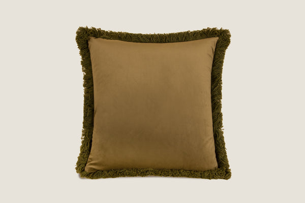 cuscino con bordo marabù verde