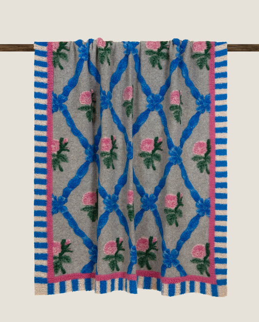 Old Style Azzurro - Plaid in Lana Cotta