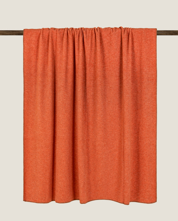 plaid in soft bamboo grs con punto cavallo sellerie color apricot