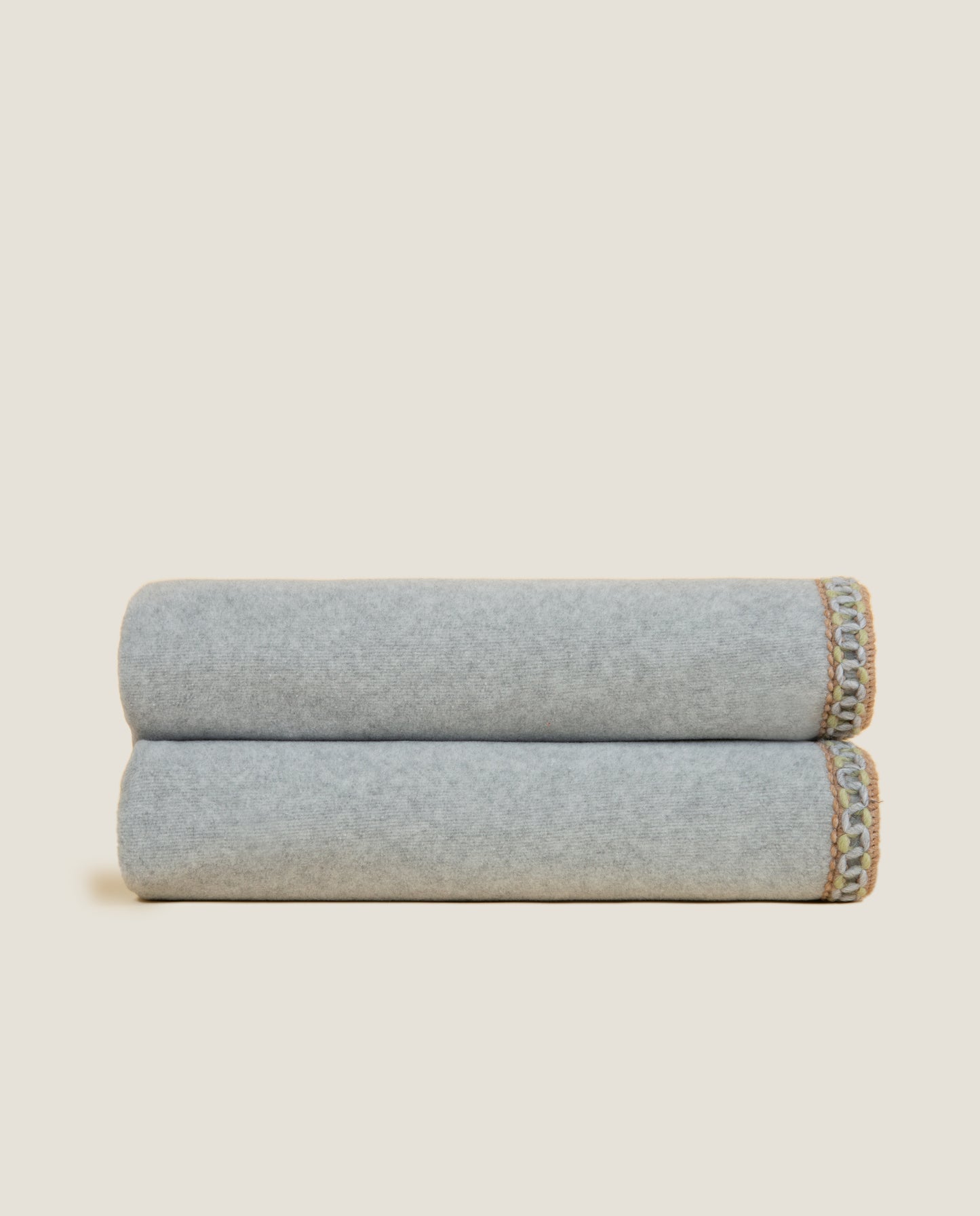 plaid in soft bamboo grs con cornice cocò color Grigio perla