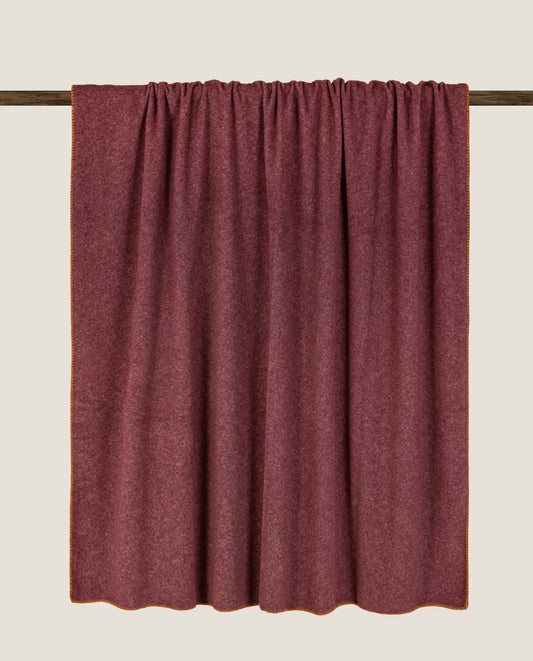 plaid in soft bamboo grs con punto cavallo sellerie color burgundy