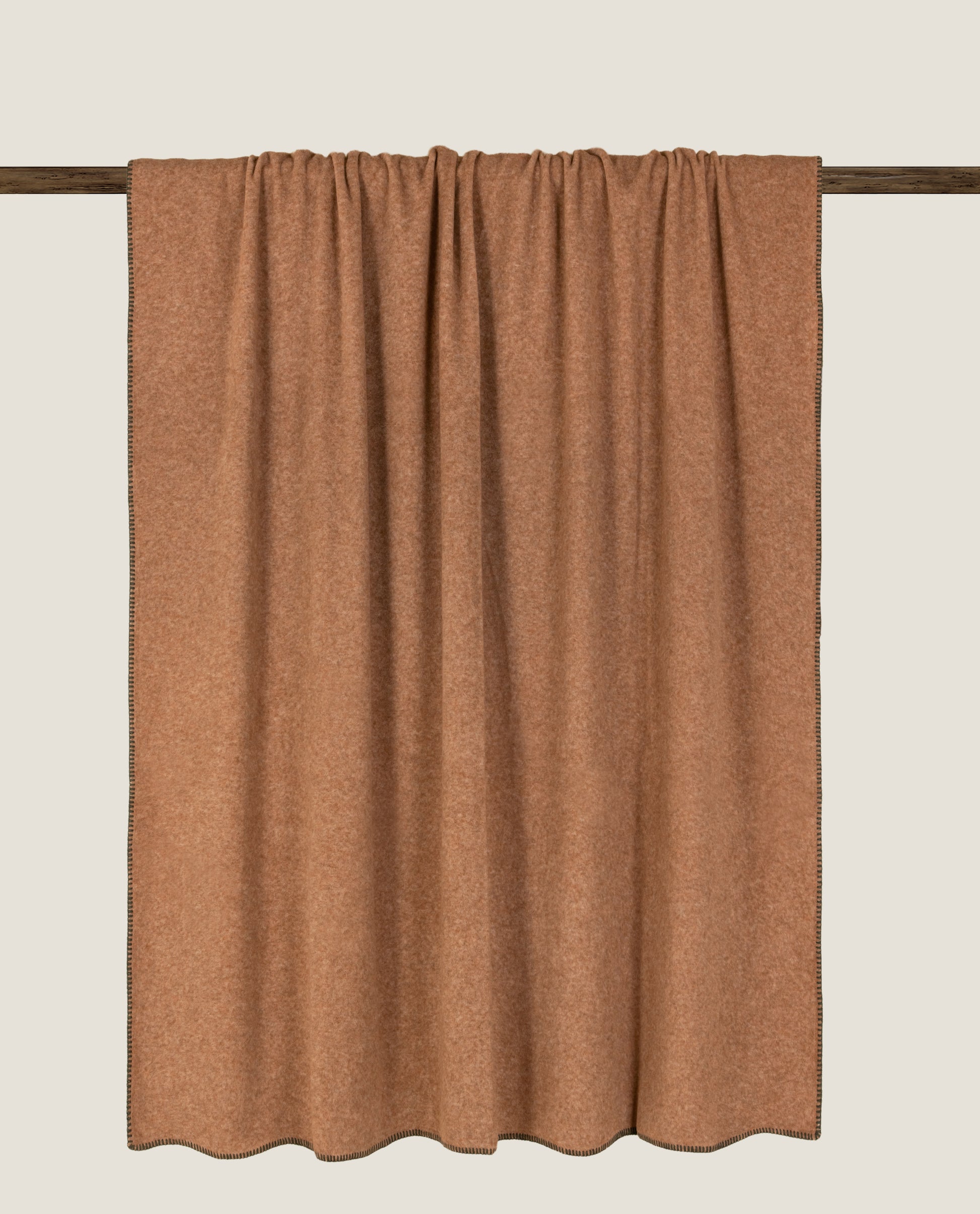 plaid in soft bamboo grs con punto cavallo sellerie color coffee&milk