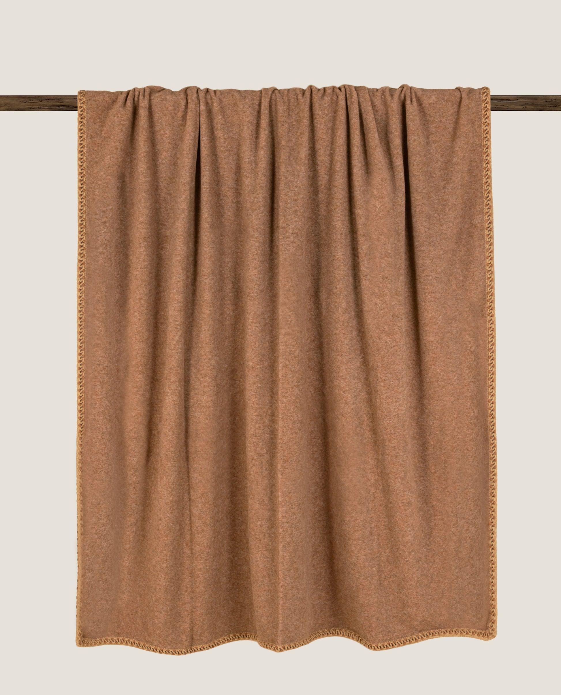 plaid in soft bamboo grs con cornice cocò color cofee&milk