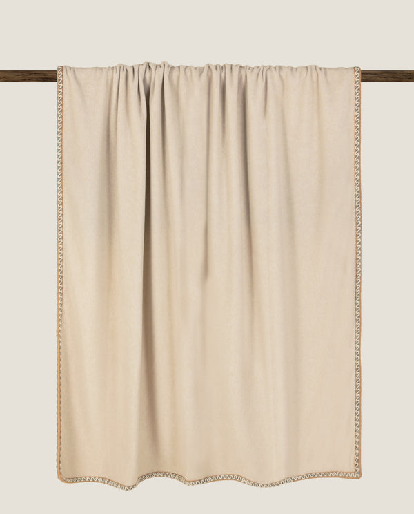 plaid in soft bamboo grs con cornice cocò color nocciola