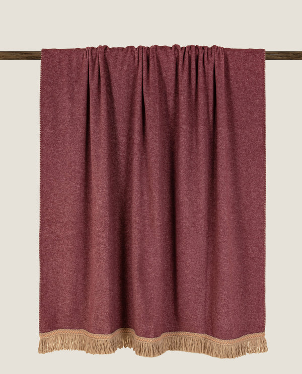 plaid in soft bamboo grs con frangia matisse color burgundy