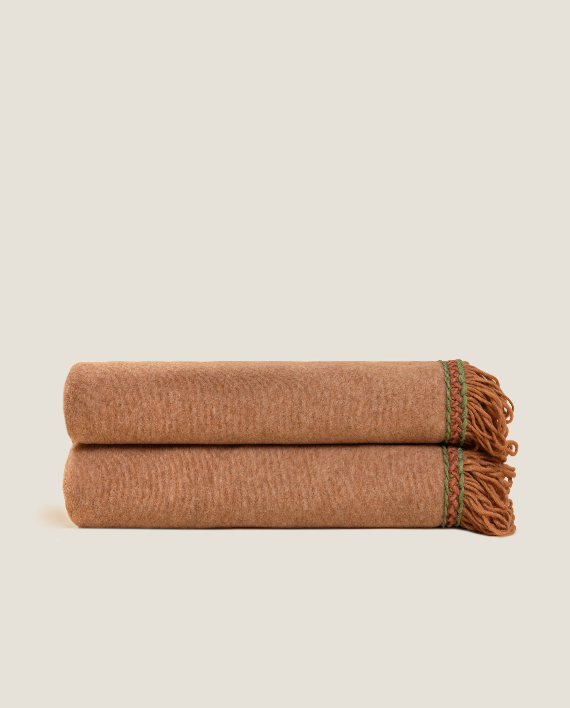 Plaid in soft bamboo grs con frangia matisse color coffee&milk