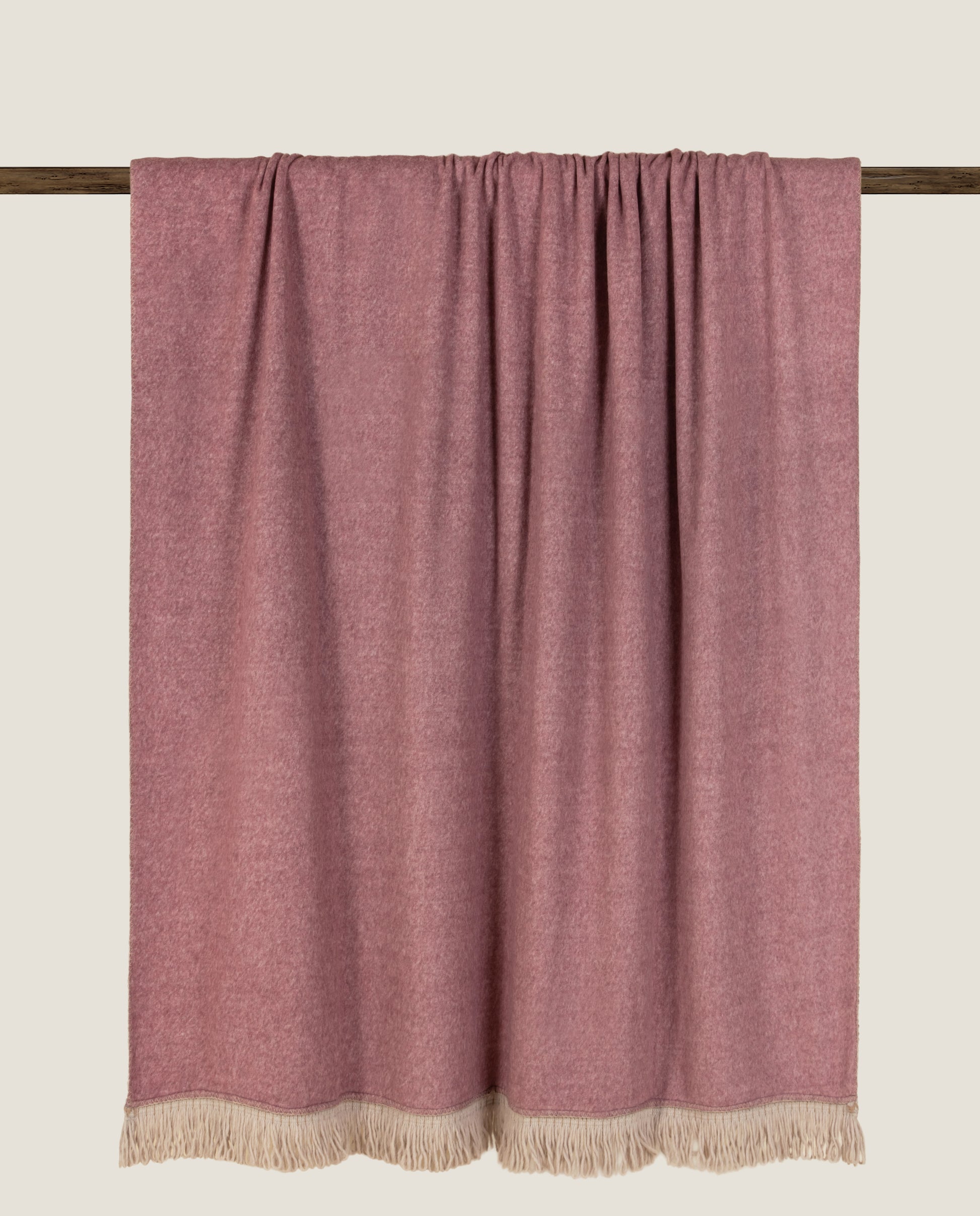 Plaid con Frangia Rousseau color Granata