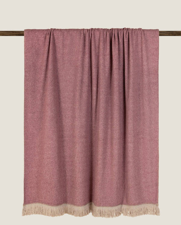 Plaid con Frangia Rousseau color Granata