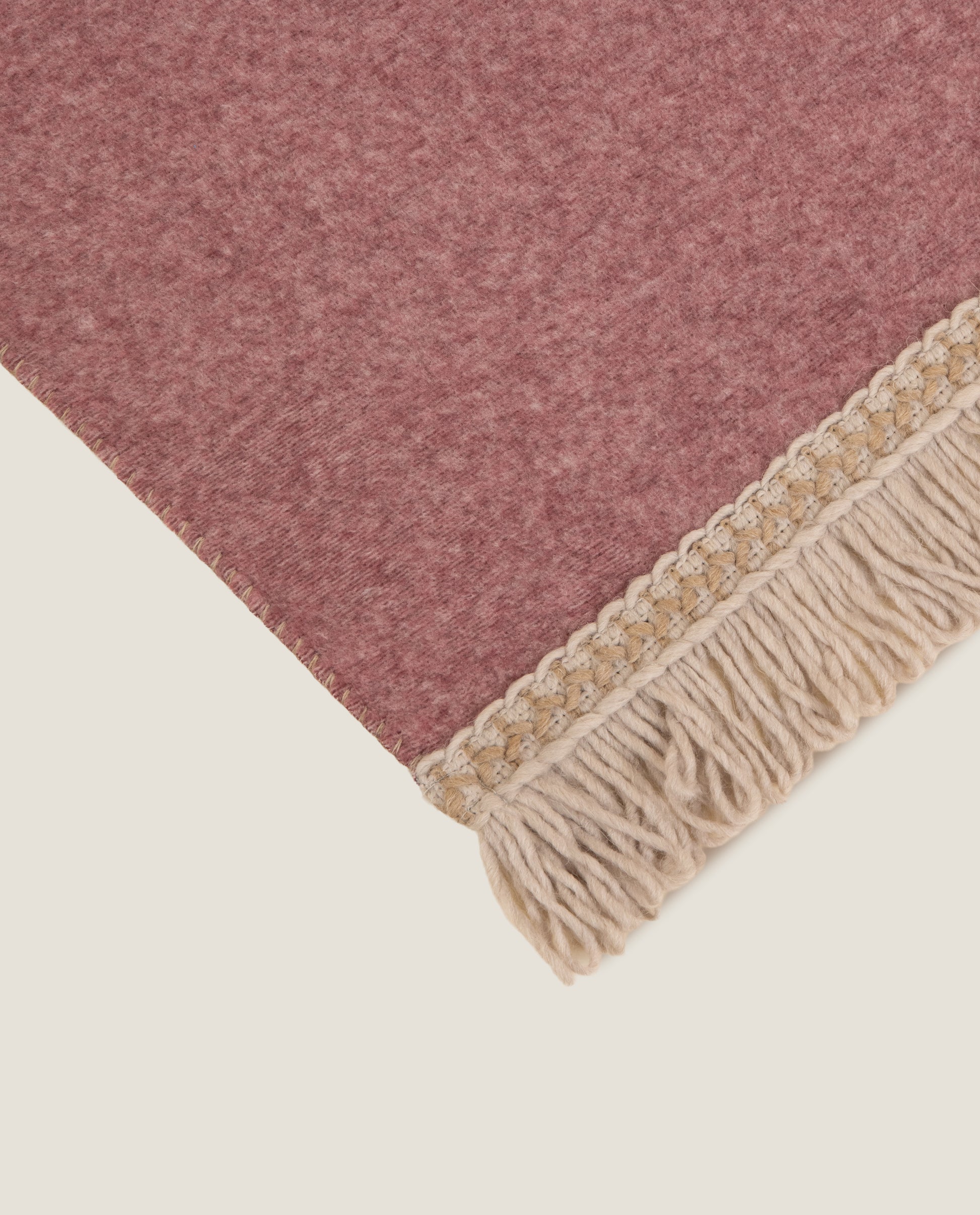 Plaid con Frangia Rousseau color Granata