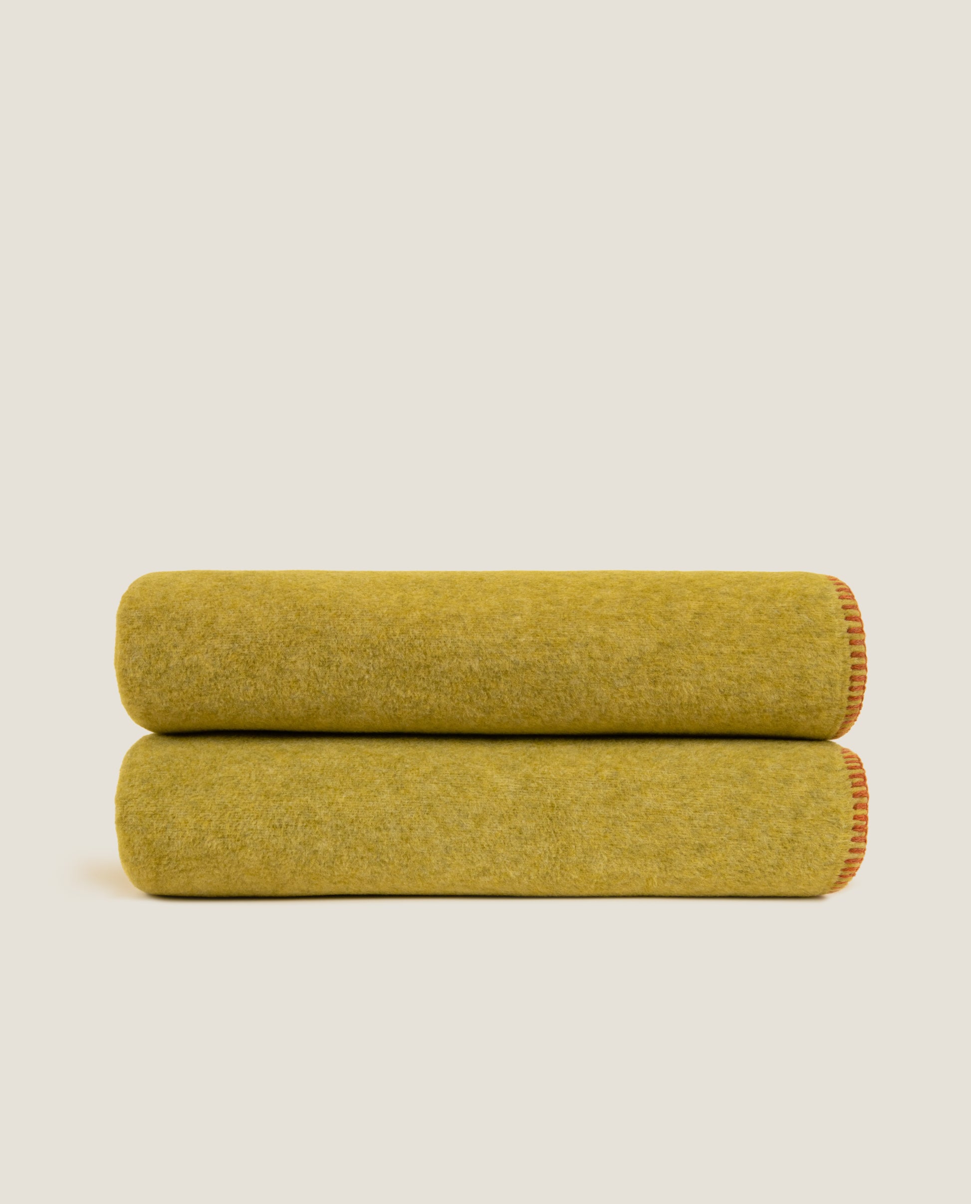 plaid in soft bamboo grs con punto cavallo sellerie color olio