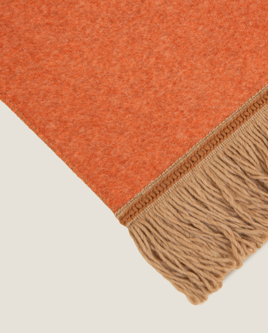 plaid in soft bamboo con lunga frangia brigitte color apricot