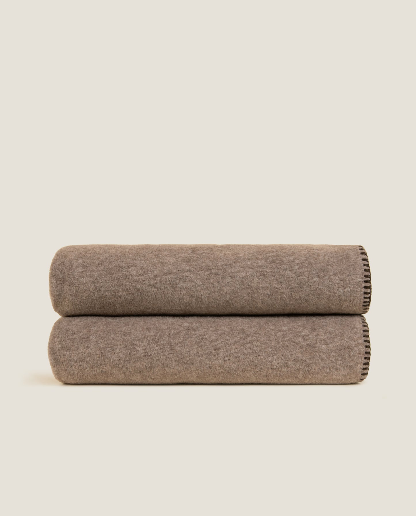 plaid in soft bamboo grs con punto cavallo sellerie color tortora