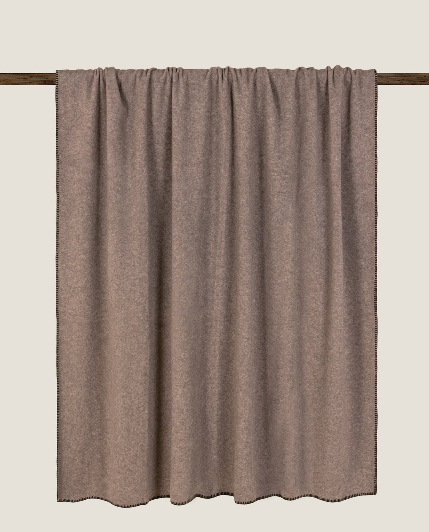 plaid in soft bamboo grs con punto cavallo sellerie color tortora