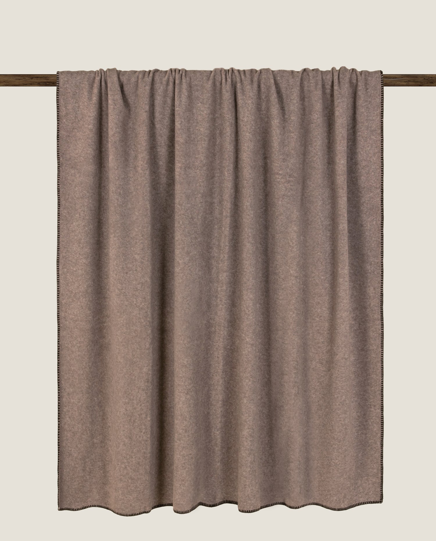 plaid in soft bamboo grs con punto cavallo sellerie color tortora