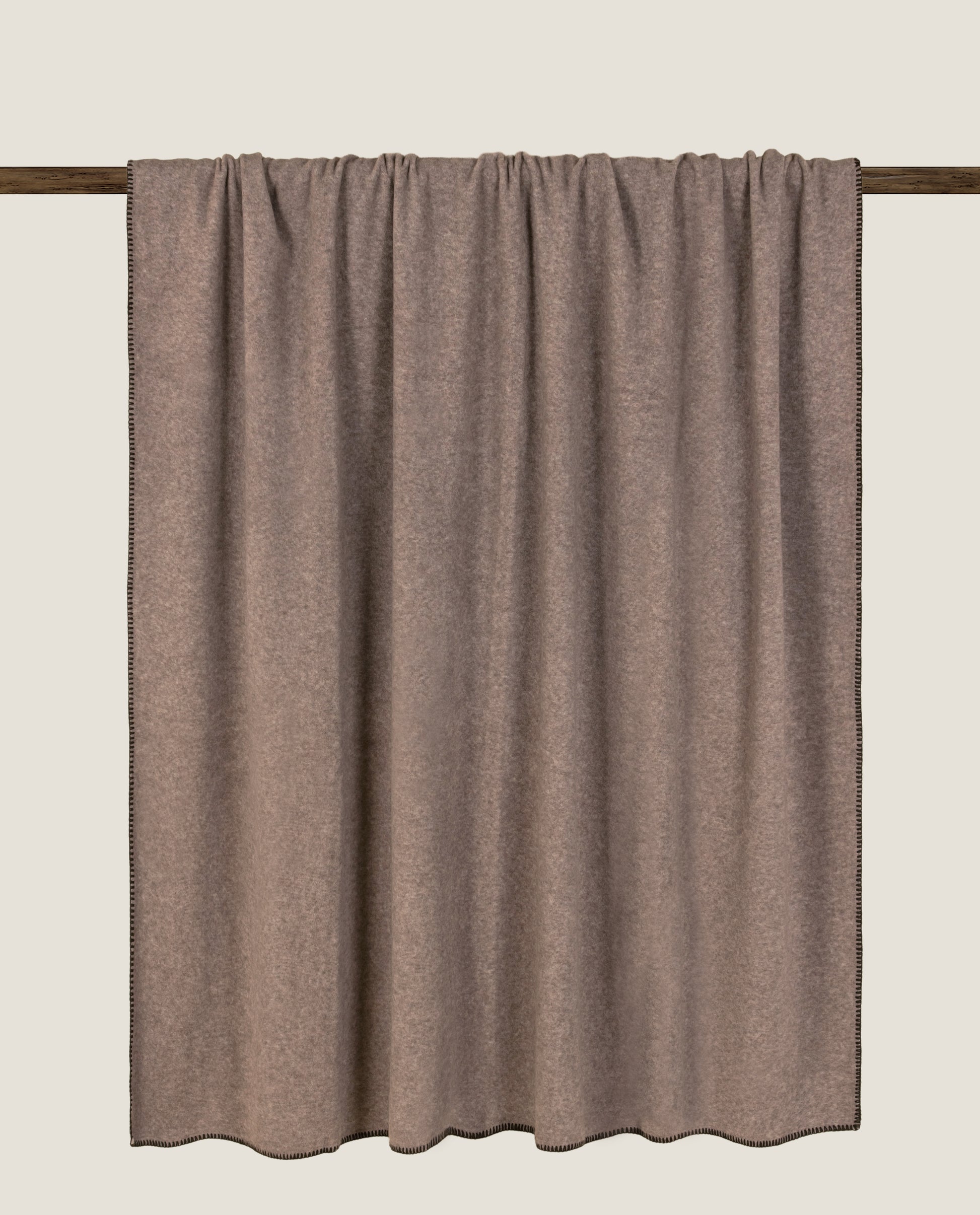 plaid in soft bamboo grs con punto cavallo sellerie color tortora