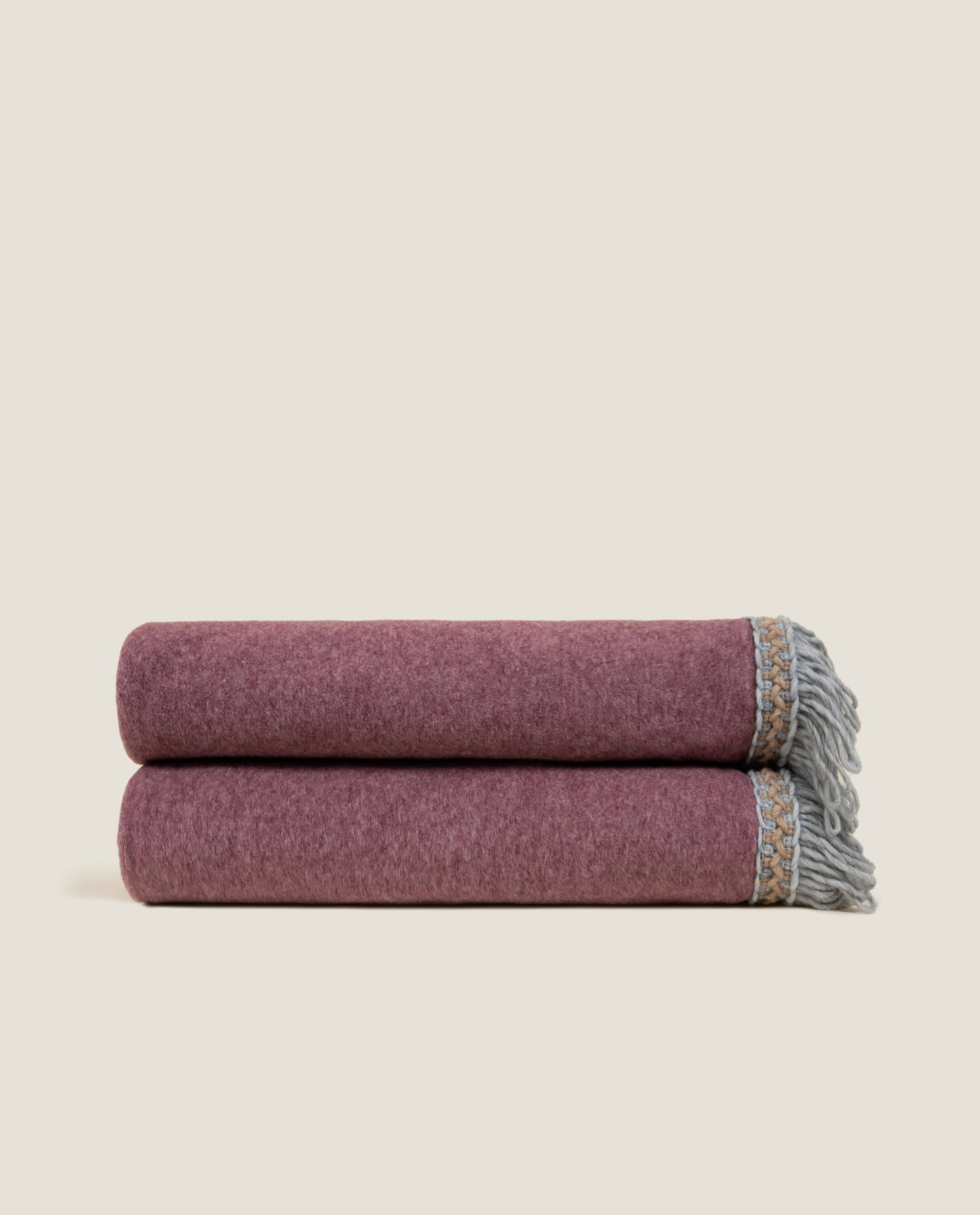 Rousseau Granata - Plaid con Frange in Soft Bamboo GRS