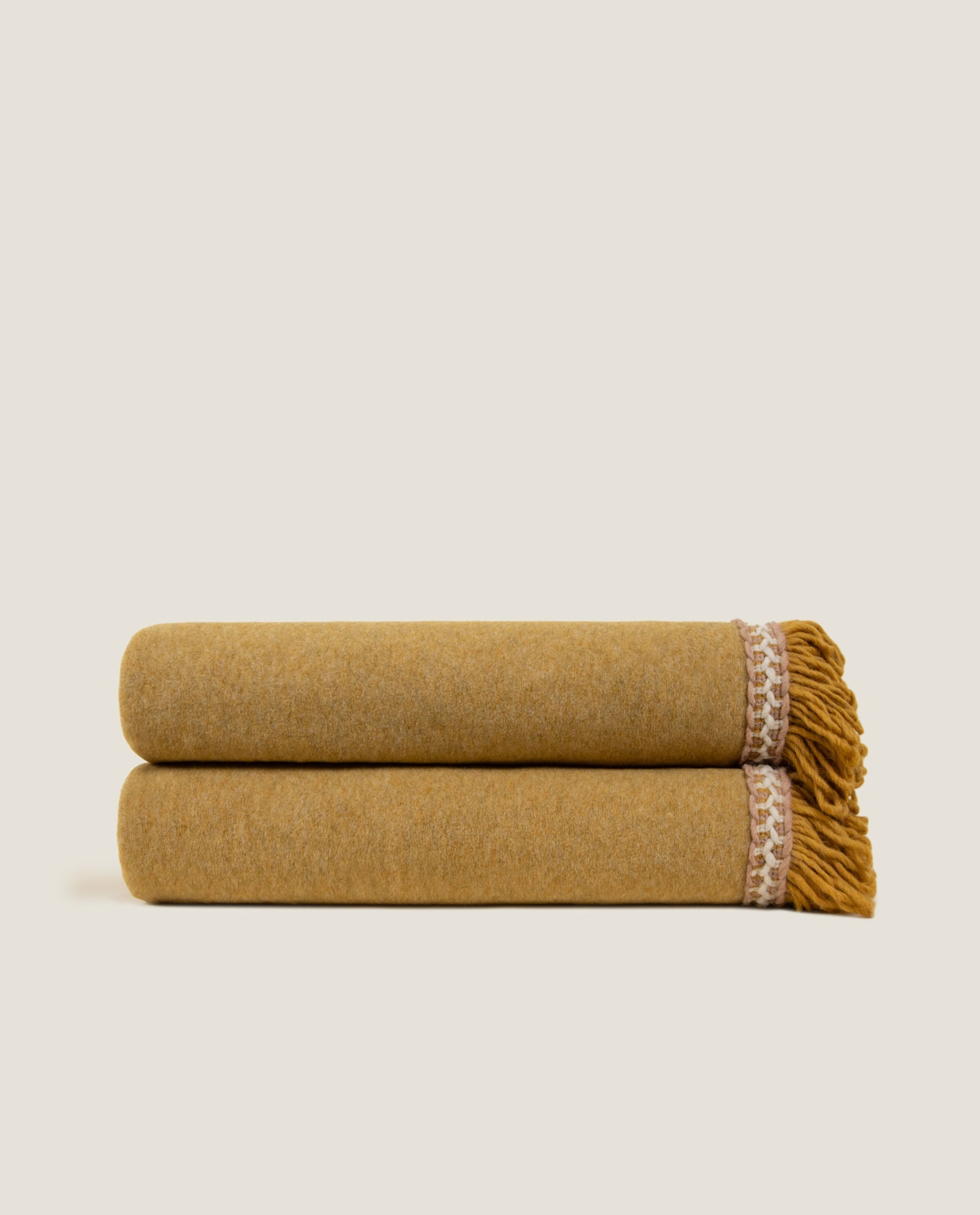 Rousseau Zafferano - Plaid con Frange in Soft Bamboo GRS